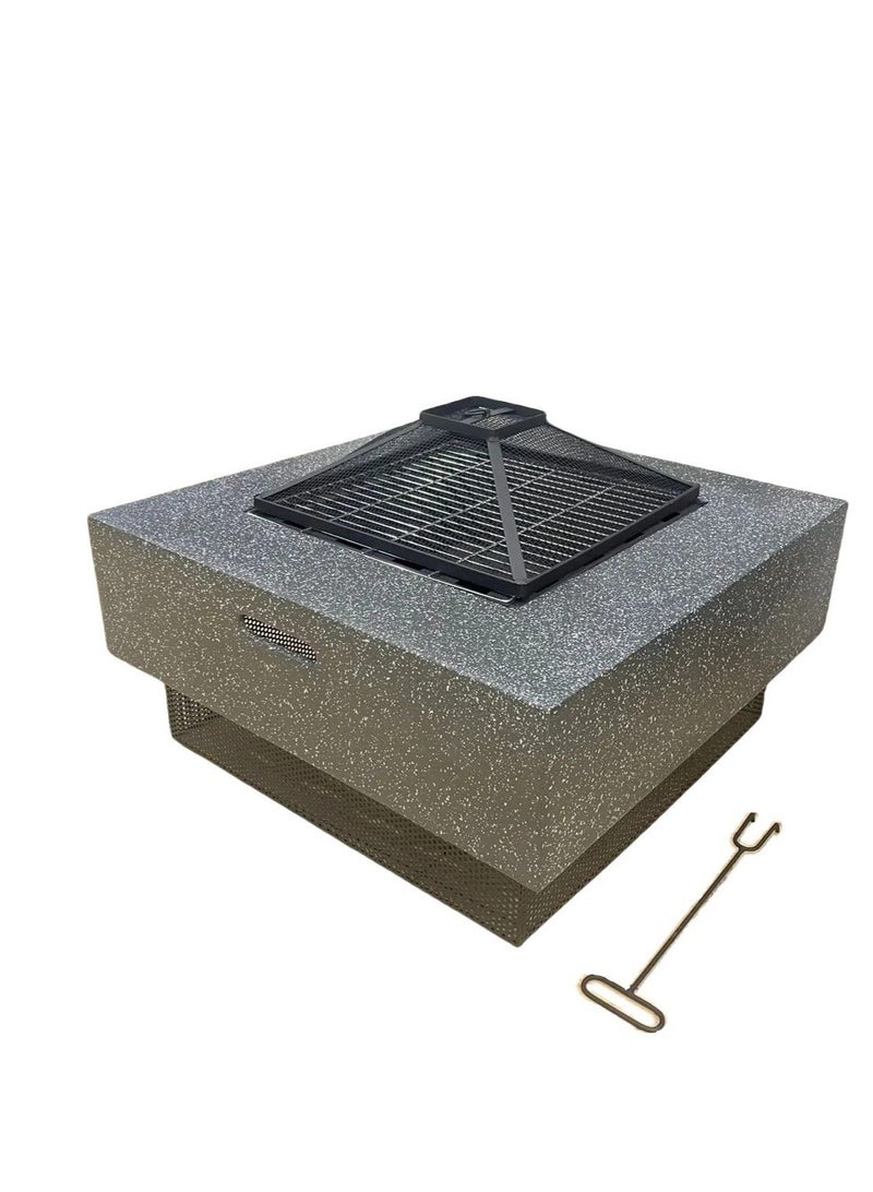 البوادي المحمولة في الهواء الطلق النار حفرة شواء لهب شواء حديقة موقد مربع الشكل - Image 5